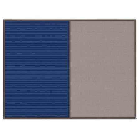 United Visual Products Double Door Radius Corkboard, 42"X32", B UV80025-BRONZE-RUBBER